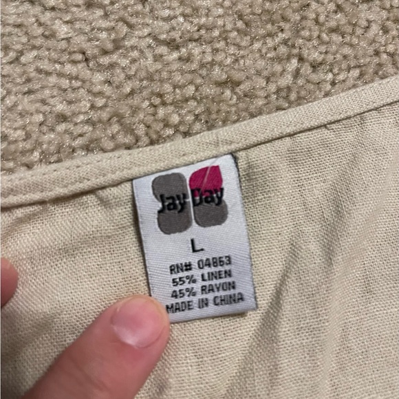 Vintage linen/rayon blend embroidered tank - Picture 4 of 6